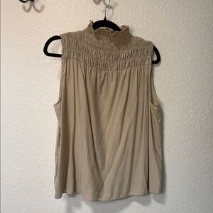 Chic Beige Sleeveless Blouse